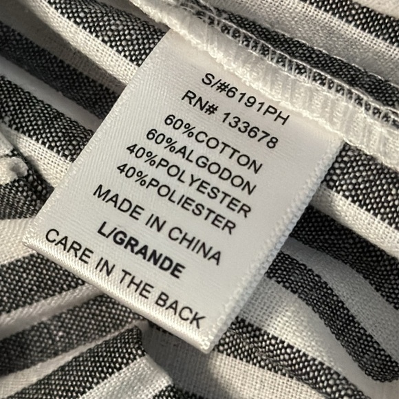 Love Tree Black and White Striped Cropped Pants - Picture 6 of 6